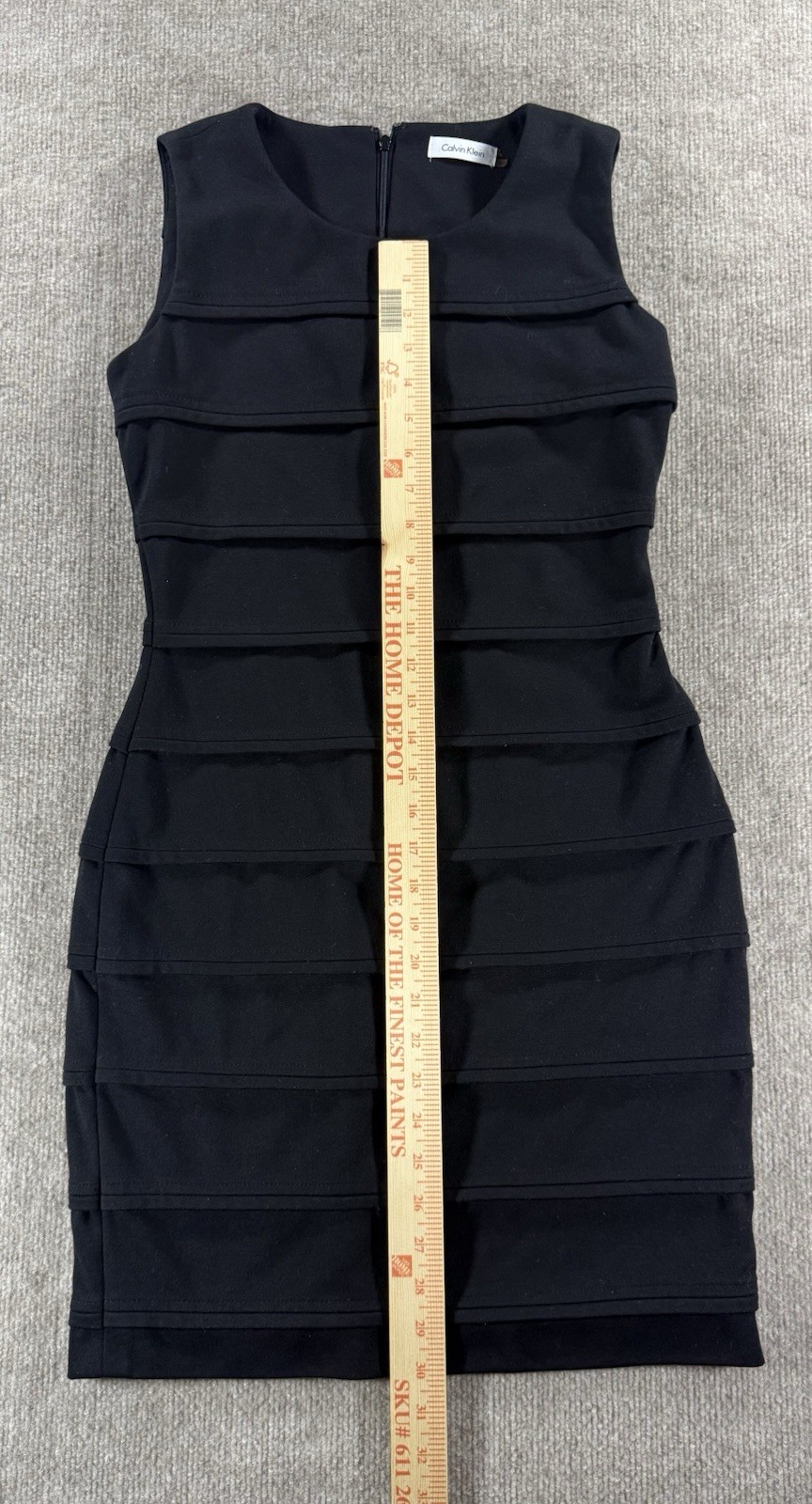 Calvin Klein Solid Black Ribbed Striped Embossed … - image 4