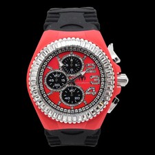 TechnoMarine Cruise JellyFish Mens 45mm Red 260 Crystals Chrono Watch TM-121185