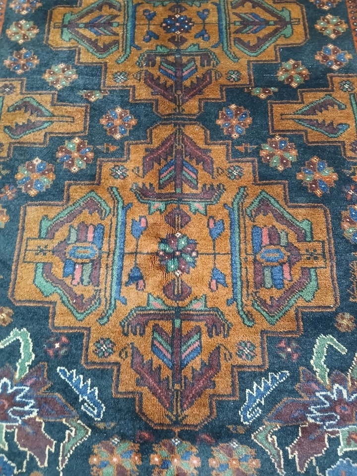 Alfombra Baluchi 4x7 Tribal Vintage Años 60 100% Lana Hecha a Mano, Alfombra Tribal Terracota Foto 4 de 4