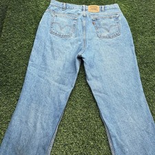 Vintage 90s Orange Tab Levis 505 Mens 34x30 Blue Denim Light Wash USA Made Strai