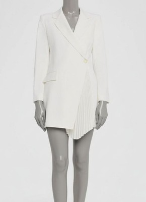 A.L.C. Women's White Juliet Pleated Blazer Mini Dress Size 10 | eBay