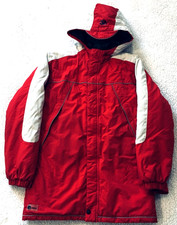 Nautica Boys Kids Puffer Jacket Red Water Wind Resistant Large 16-18 Lined Hood
