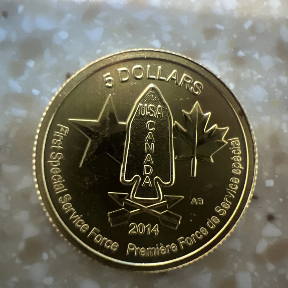 1/10oz, .9999 2015 Gold Canada Coin, First Special Service Force -Mint Wrapped - Image 2 of 4