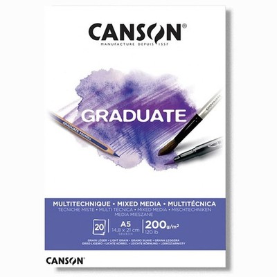 Maruman Canson Graduate Mixed Media White Paper Pad A5 C400110376