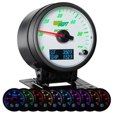 3in1 GLOWSHIFT WHITE FACE DURAMAX DIESEL COMBO GAUGE BOOST PYROMETER TRANS TEMP