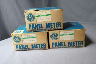 3 DC Panel Meters - GE - 1-0-1 DC Milliamps / DC 200V / DC 500V - All NIB
