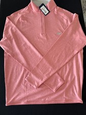 NWT MEN'S PETER MILLAR 1/4 ZIP PULLOVER, SIZE: S, COLOR: PINK HEATHER M1.27