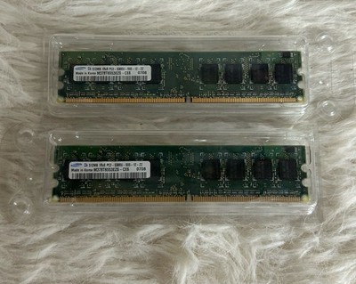 2PCS Samsung 512MB 1Rx8 PC2-5300U-555-12-ZZ M378T6553EZS-CE6 0708 PC Memory