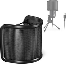 Pop Filter Screen, Compact Microphone Pop Shield Windscreen with Metal Mesh for