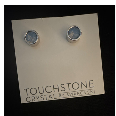 Touchstone Crystal by Swarovski Blue Crystal Stud Earrings Butterfly