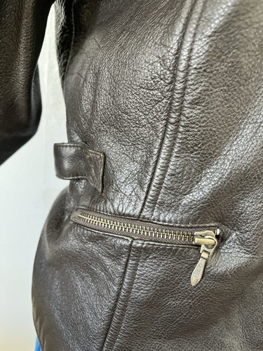 Vintage 80s Wilson’s Leather Brown Collared Button Front Jacket Lg W/flaws - Picture 14 of 14