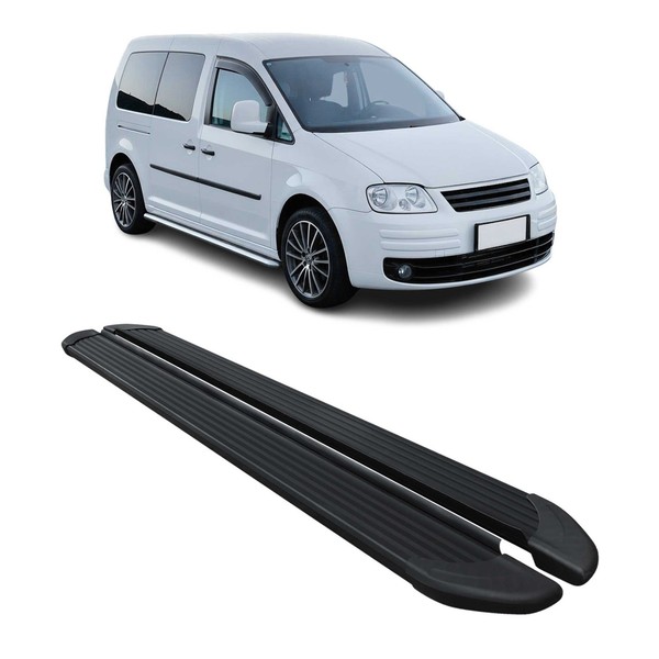 Seitenschweller Trittbretter Schweller FüR VW Caddy Maxi 2003-2020 Alu Schwarz-image