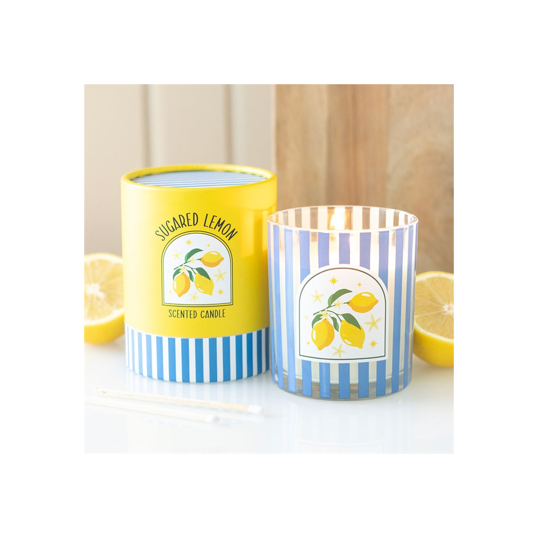 Lemon Scented Candle Sugared Home Fragrance Decor Relaxing Ambience - Image 5