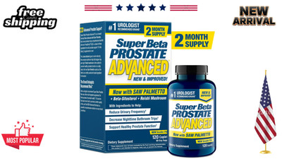 Super Beta Prostate Advanced with Saw Palmetto 120 Capsules Free Shipping