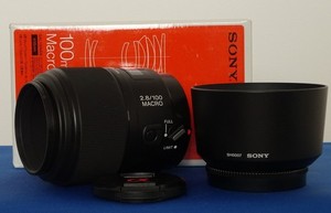Sony SAL100M28 100mm (f/2.8) Macro Lens A-Mount.