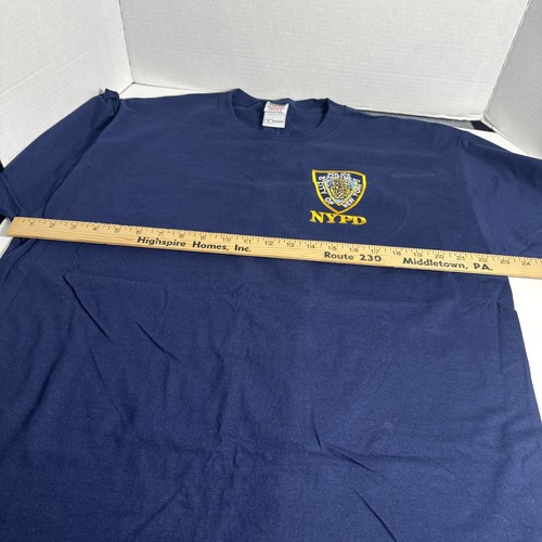 T-shirt vintage New York Police Dept NYPD blu navy taglia XL Fruit Of The Loom - Foto 4 di 6