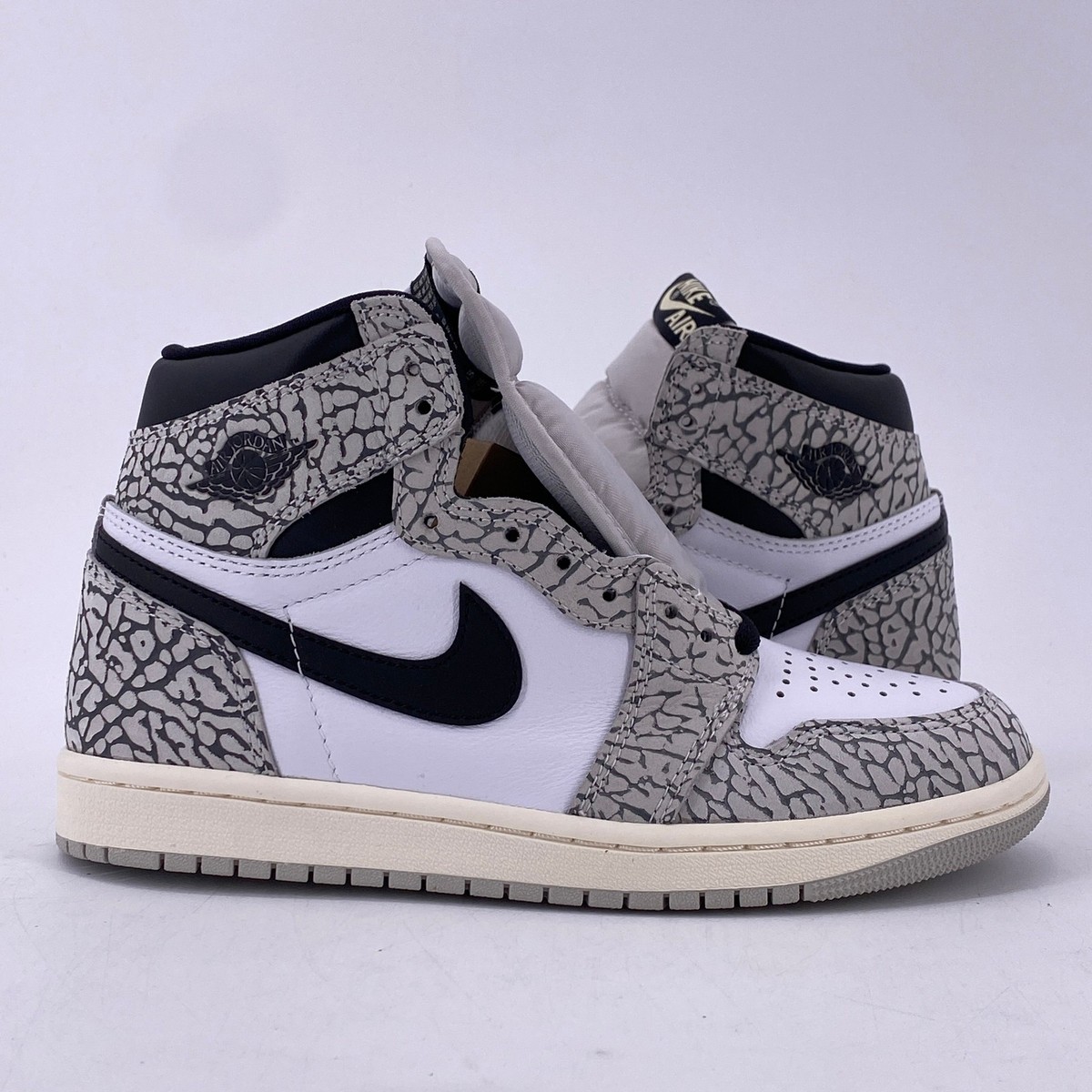 Size 5.5 - Air Jordan 1 Retro OG High White Cement for sale online