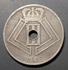1946 Belgium 25 Centimes. AU Condition. Excellent Zinc Coin. — photo 1