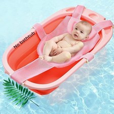 Baby Bath Seat Mat Infant Bathing Support with Five Safety one size, Pink