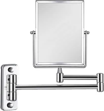 Qimh 3X Magnifying Wall Mounted Vanity Makeup Mirror | Rectangular 8x6 Inch with