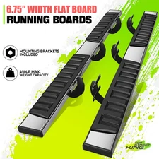 6.75" Flat Side Step Bar Running Boards for Dodge Ram 1500 Crew Cab 4Dr 19-23