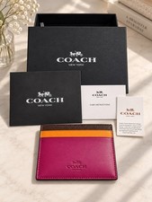 Coach Rainbow Flat Card Case With Gift Box  Extras