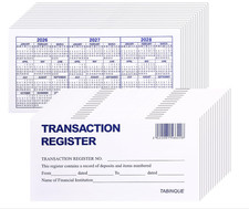 24 PCS Check Registers for Personal Checkbook, Easy to Read Checkbook Register