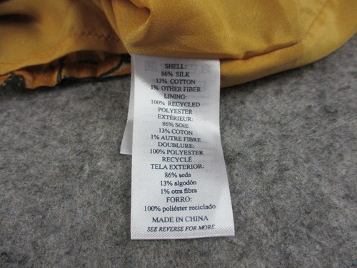 Faherty Blouse Womens Small Yellow Floral Silk Cotton Metallic Long Sleeve Top - Picture 4 of 8