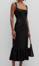 495 Sachin Babi Women's Black Laura Sleeveless Ruffle Midi Dress Size 6