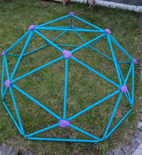 Kids Outdoor Metal Dome Climbing Frame Jungle Gym Play Structure Blue Purple