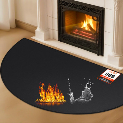 Hearth Rugs for Fireplaces Fire Resistant, 59 X 32 Inch Fireproof Fireplace Mat