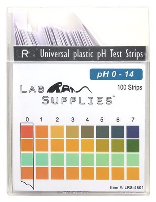 Universal pH Test Strips 0-14, 100 Pack for Saliva, Urine, Water, Soil, Lab Use