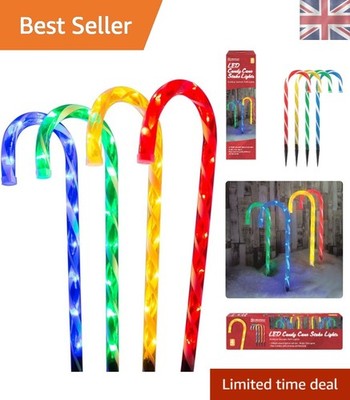 Weihnachten Außen Zuckerstangenbeleuchtung - 64 cm bunte Pfähle für festliches Leuchten