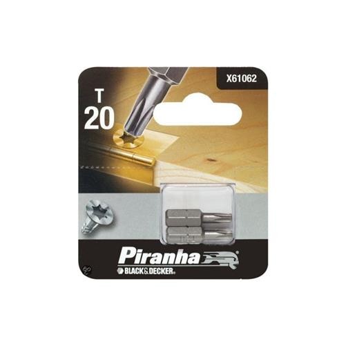 Black & Decker X61062 25mm Piranha 2x 20T Torx Head Hex Shank Screwdriver Bits