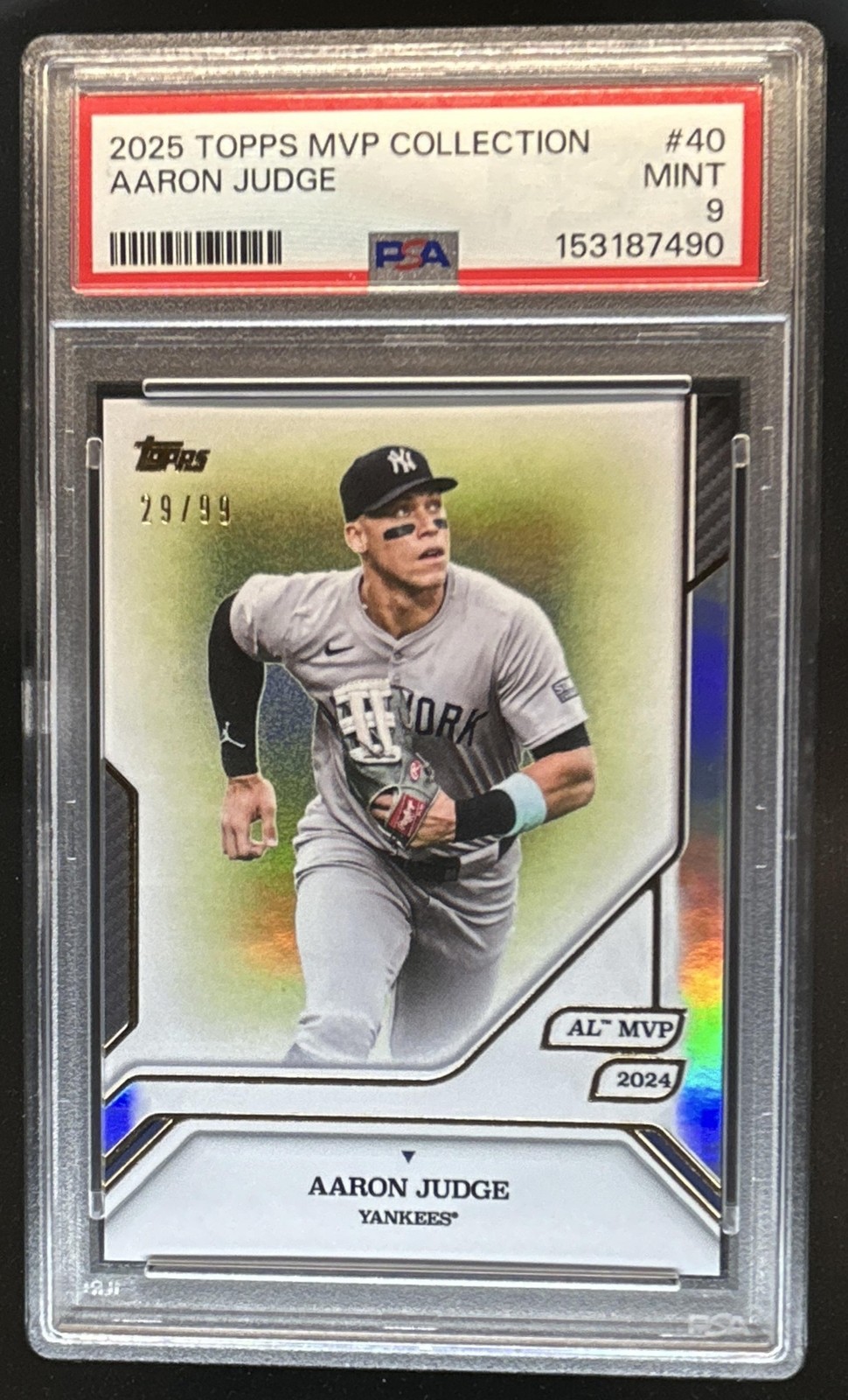 2025 Topps MVP Aaron Judge #/99 New York Yankees PSA 9