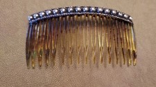 Sterling Silver Dotted Hair Comb 3 In" Tortoise Plastic