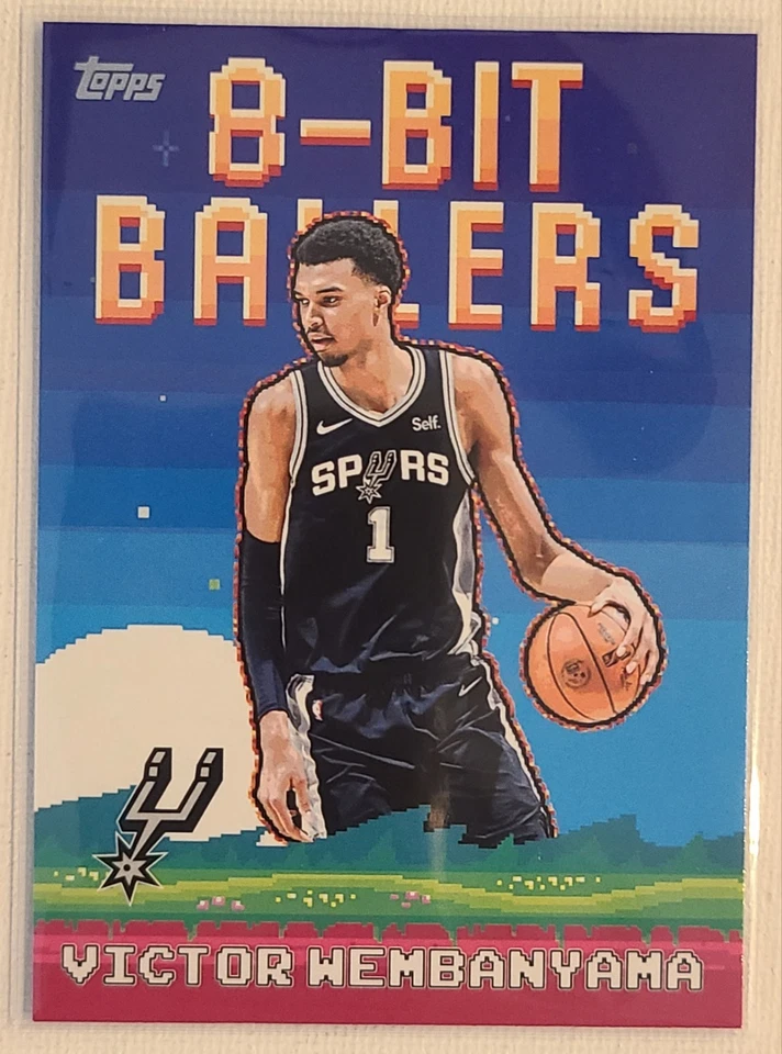 Balones de baloncesto Topps 2025-26 8 bits 18 de 40 Flagg Edgecombe Wemby Bird Shaq Foto 4 de 4