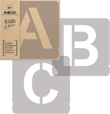 NAKLEO Alphabet Malschablonen Set 42 Stück, 5 cm Buchstaben & Zahlen Modern
