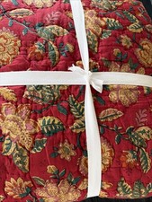 NEW Pottery Barn Lucille Reversible Queen Red Gold Quilt New Sample