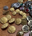 Vtg Button Lot US Army Eagle Brass Military Dress Uniform Waterbury Co Plastic + — photo 2