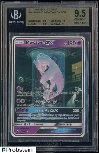 2017 Pokemon Mewtwo GX Shining Legends Secret Rare #78 BGS 9.5 GEM MINT