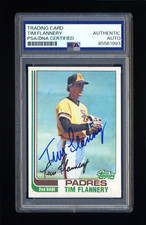 TIM FLANNERY SIGNED 1982 TOPPS CARD PSA/DNA AUTOGRAPHED SAN DIEGO PADRES