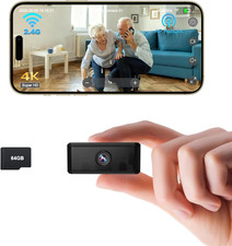 Mini Telecamera Spia, Wi-Fi/Ap Hotspot/Offline Modalità, 4K Telecamera Senza Wif