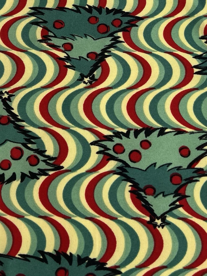 Leggings LuLaRoe TC2 Tall Curvy 2 Christmas TREE Holiday GROOVY Stripe envio rápido - Imagem 3 de 4