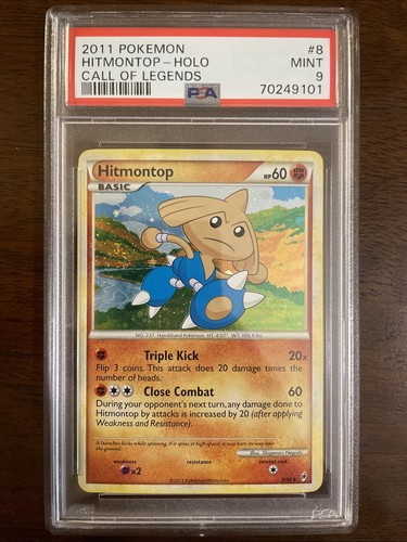 2011 Pokemon Hitmontop PSA 9 MINT Call of Legends Holo Rare 8/95 Double Swirl