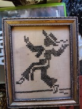 Vintage Cross-Stitch In It's Vintage Frame