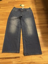 Halara Women's Wide-Leg Blue Jeans Medium