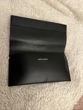 Yves Saint Laurent YSL Sunglasses Case Soft Leather Shell Magnetic Closure Black