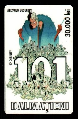 ROM TELESAT ( Romania ) Disney, 101 Dalmatians, Collectible Phone Card