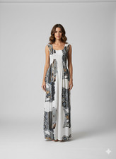 Womens Plus Size Curve Abstract Print Maxi Elasticated Dress Up to UK SIZE22 P48